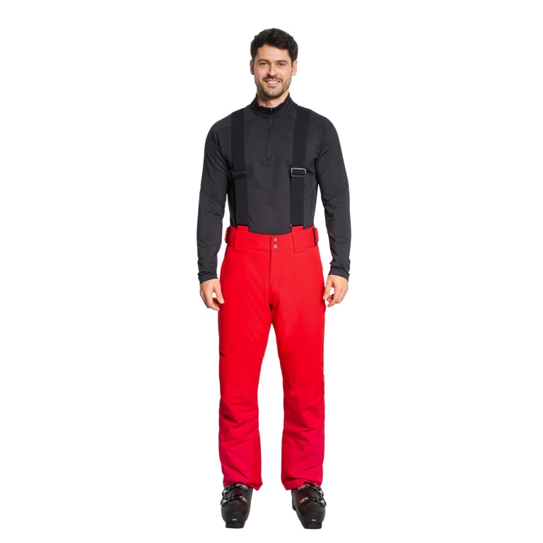 Ziener Winter Ski Trousers Tazlin-Z (waterproof, windproof, snow gaiters) long 2025 red men's